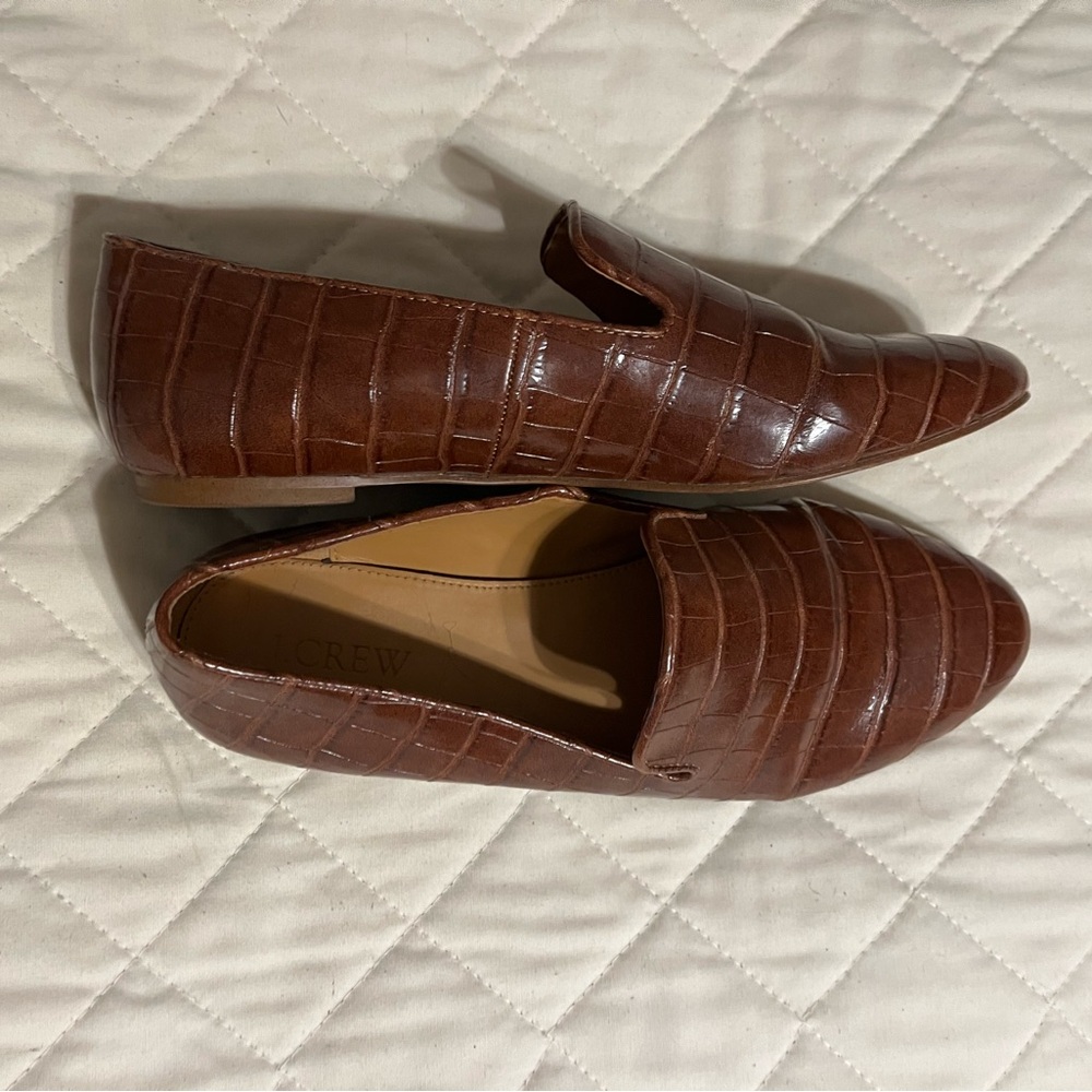 Croc print brown JCrew Loafer